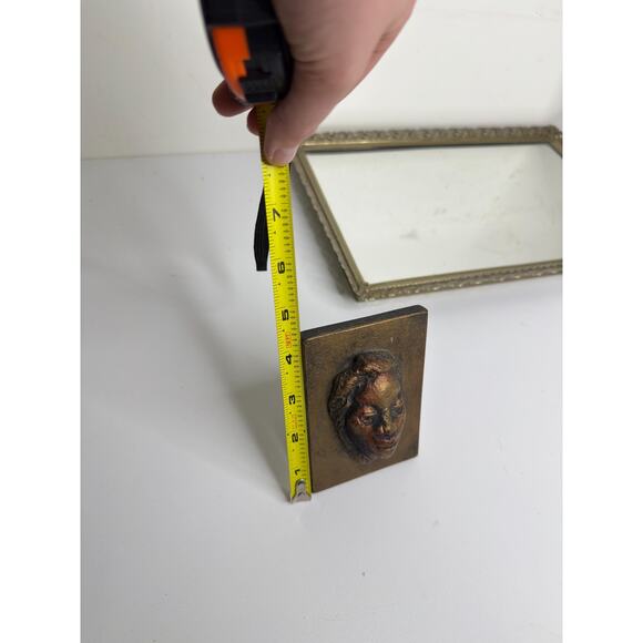 Unique Signed Bronze Plaque Sculpture with Face , Oditity - Picture 8 of 10